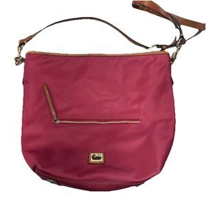 Dooney & Bourke Wayfarer Red Nylon Crossbody Bag Purse K0166990 Leather Trim